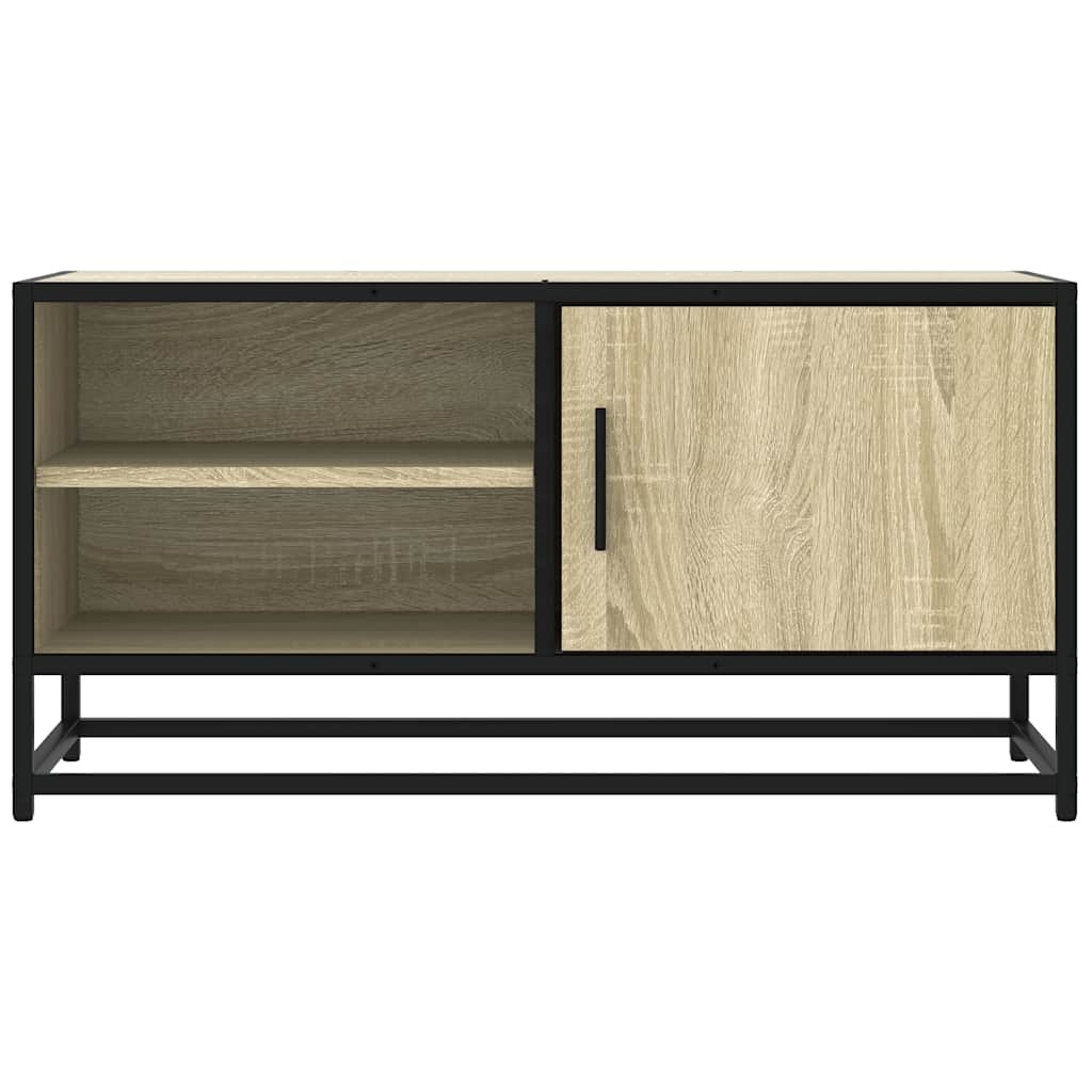 vidaXL Tv-meubel 80x34,5x40 cm bewerkt hout metaal sonoma eikenkleurig