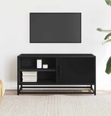 vidaXL Tv-meubel 80x34,5x40 cm bewerkt hout en metaal zwart