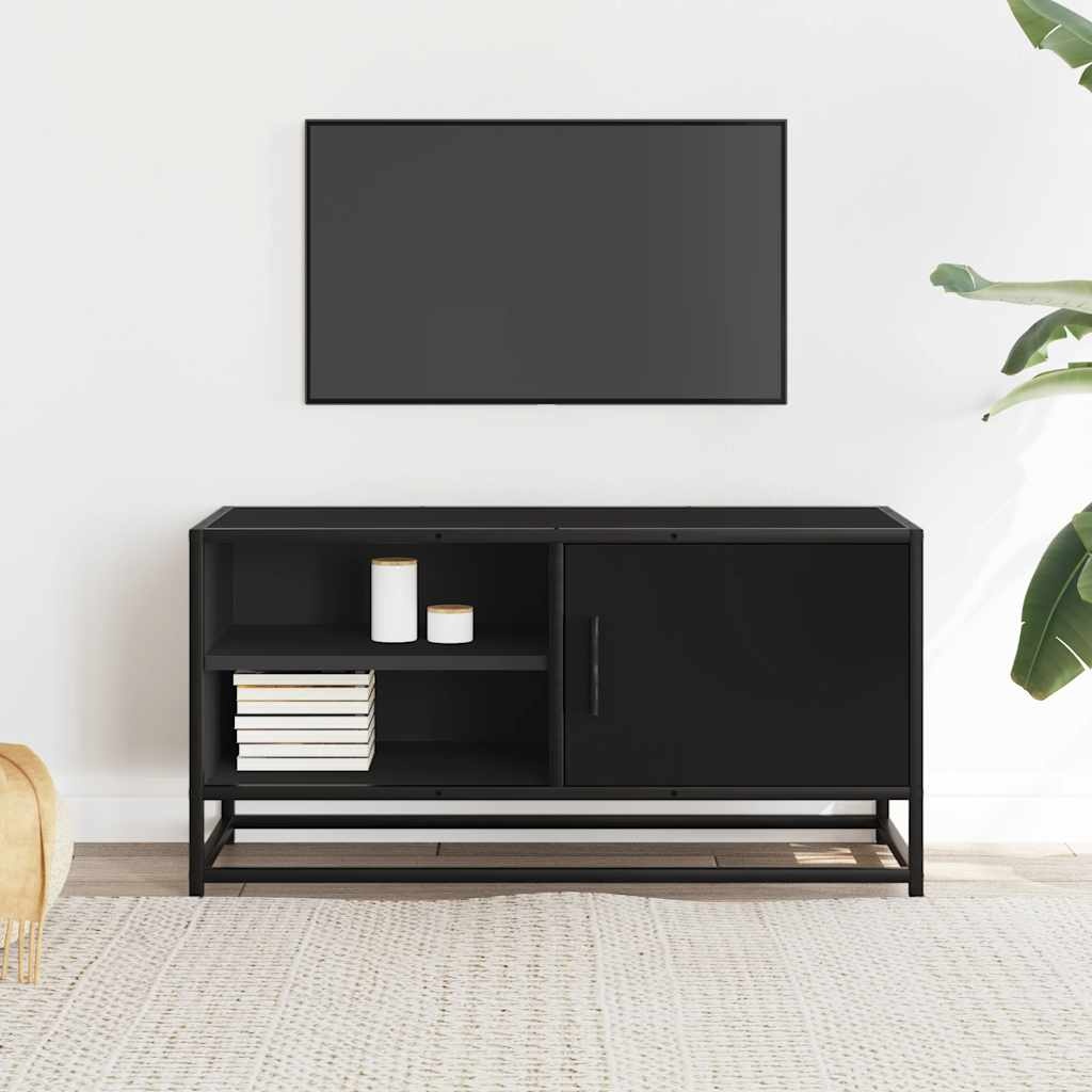 vidaXL Tv-meubel 80x34,5x40 cm bewerkt hout en metaal zwart