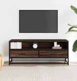vidaXL Tv-meubel 100x34,5x40 cm bewerkt hout metaal bruin eikenkleur