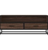 vidaXL Tv-meubel 100x34,5x40 cm bewerkt hout metaal bruin eikenkleur
