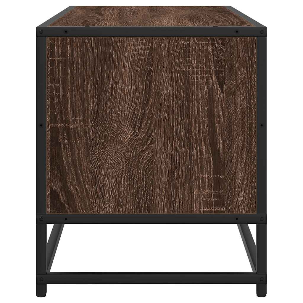 vidaXL Tv-meubel 100x34,5x40 cm bewerkt hout metaal bruin eikenkleur