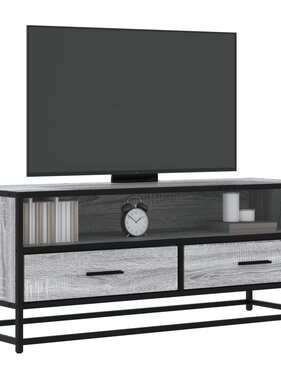 vidaXL Tv-meubel 100x34,5x40 cm bewerkt hout metaal grijs sonoma eiken