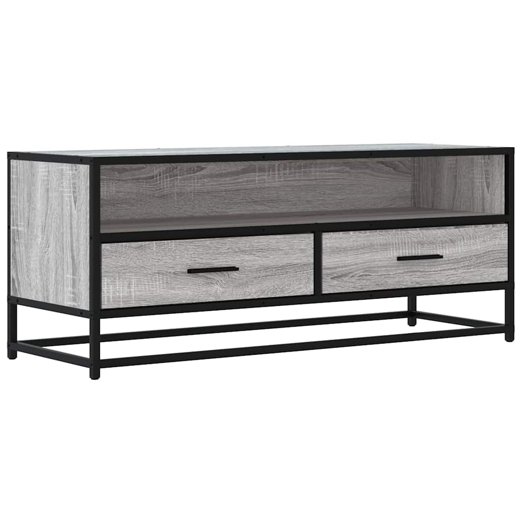 vidaXL Tv-meubel 100x34,5x40 cm bewerkt hout metaal grijs sonoma eiken
