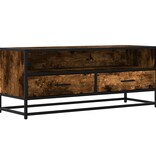 vidaXL Tv-meubel 100x34,5x40 cm bewerkt hout metaal gerookt eikenkleur