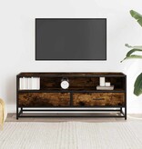 vidaXL Tv-meubel 100x34,5x40 cm bewerkt hout metaal gerookt eikenkleur