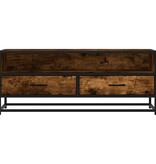 vidaXL Tv-meubel 100x34,5x40 cm bewerkt hout metaal gerookt eikenkleur