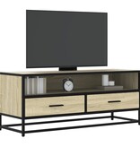 vidaXL Tv-meubel 100x34,5x40cm bewerkt hout metaal sonoma eikenkleurig