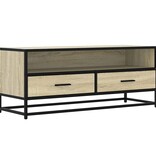 vidaXL Tv-meubel 100x34,5x40cm bewerkt hout metaal sonoma eikenkleurig