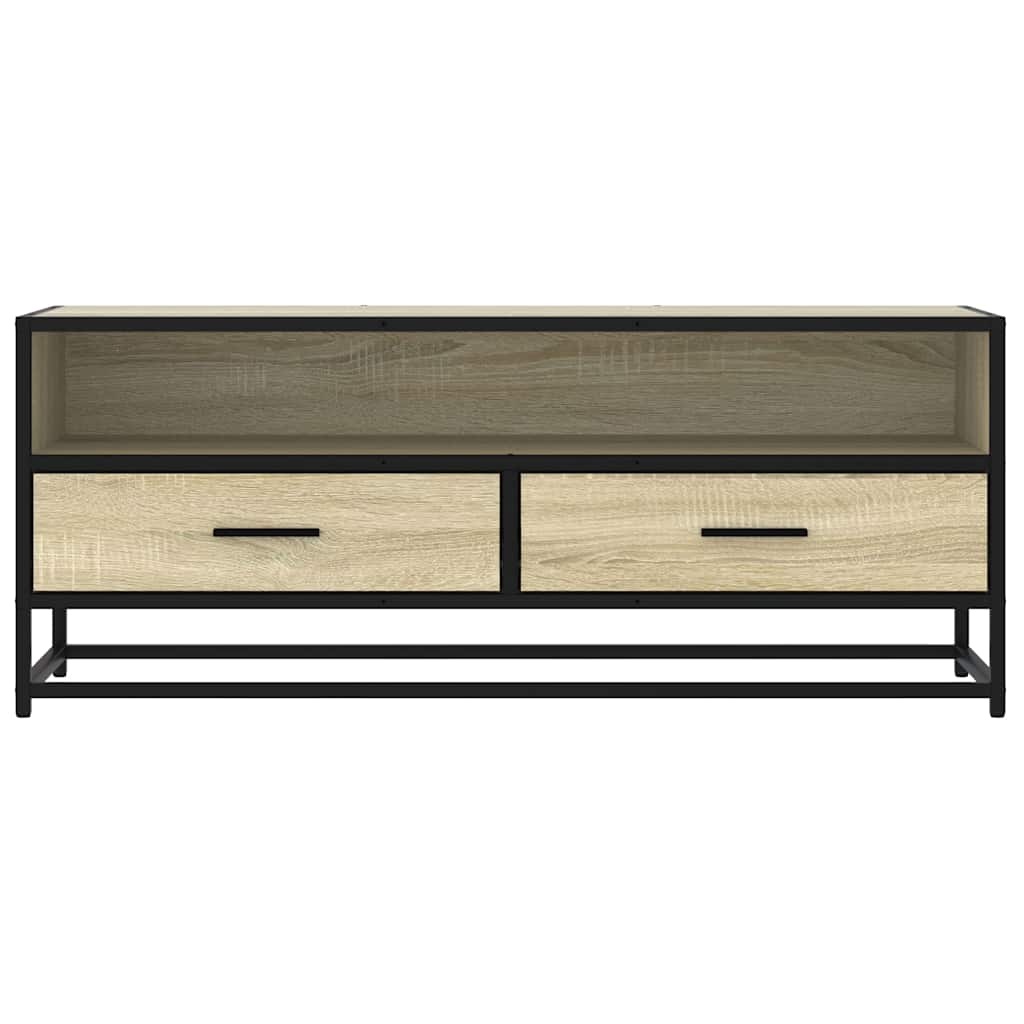 vidaXL Tv-meubel 100x34,5x40cm bewerkt hout metaal sonoma eikenkleurig