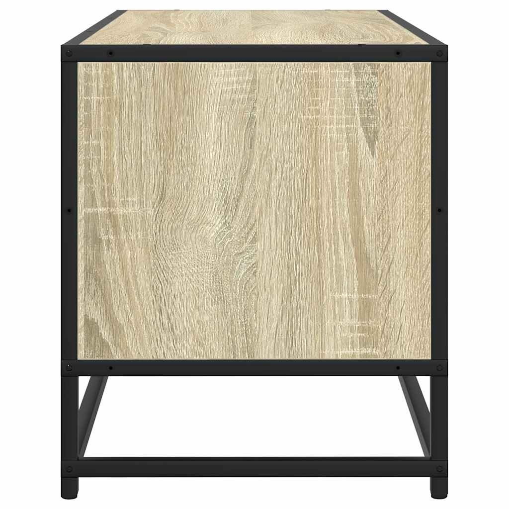 vidaXL Tv-meubel 100x34,5x40cm bewerkt hout metaal sonoma eikenkleurig