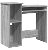 vidaXL Bureau met schappen 84x40x78 cm bewerkt hout grijs sonoma