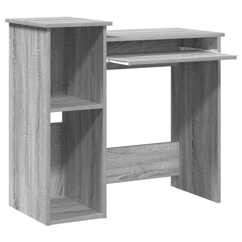 vidaXL Bureau met schappen 84x40x78 cm bewerkt hout grijs sonoma