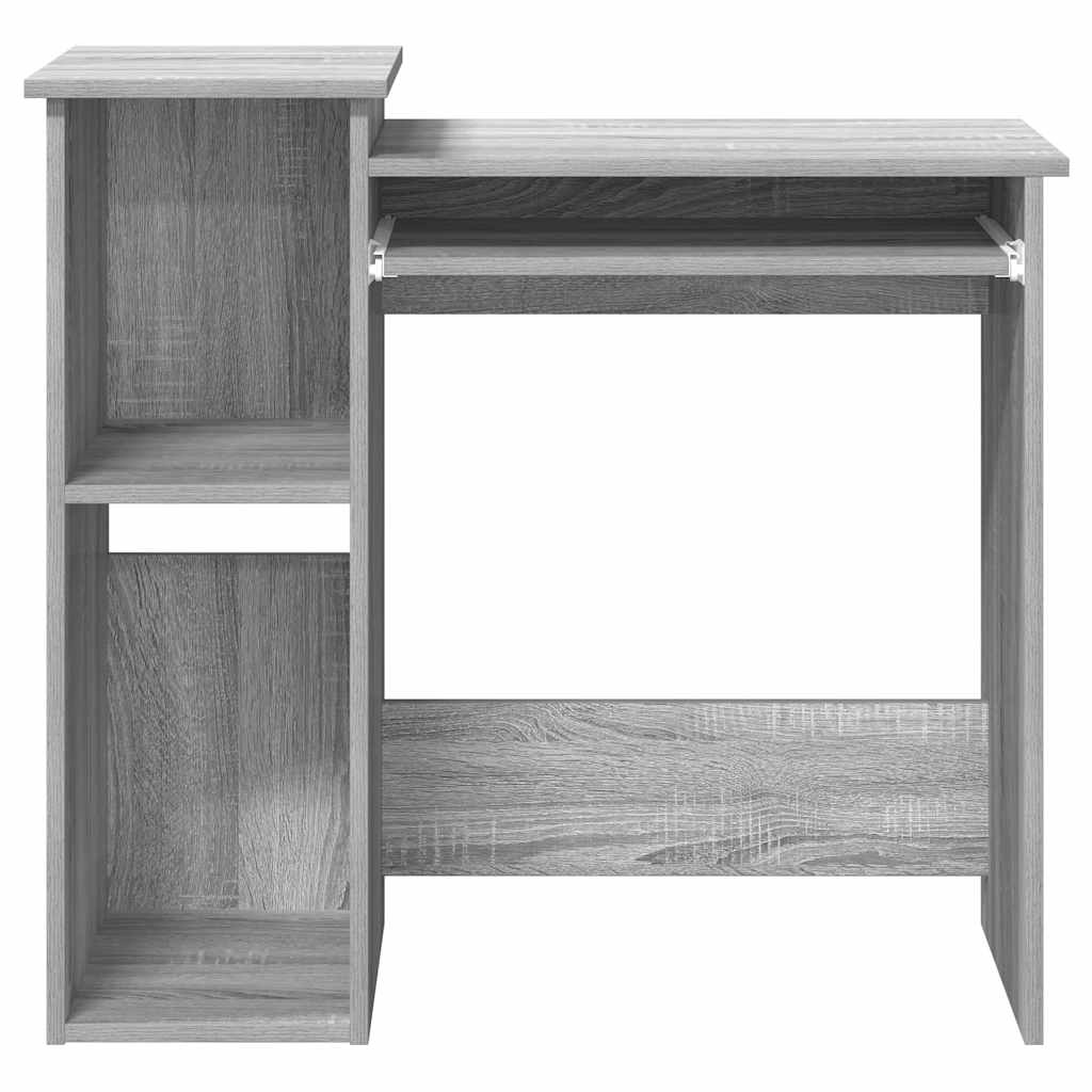 vidaXL Bureau met schappen 84x40x78 cm bewerkt hout grijs sonoma