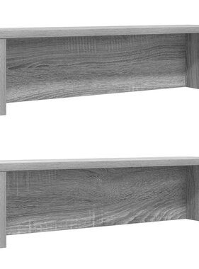 vidaXL Keukenrekken stapelbaar 2 st 60x15x16 cm grijs sonoma eiken