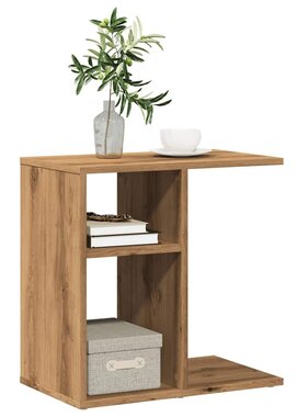 VidaXL Bijzettafel 50x30x50 cm bewerkt hout artisanaal eikenkleur