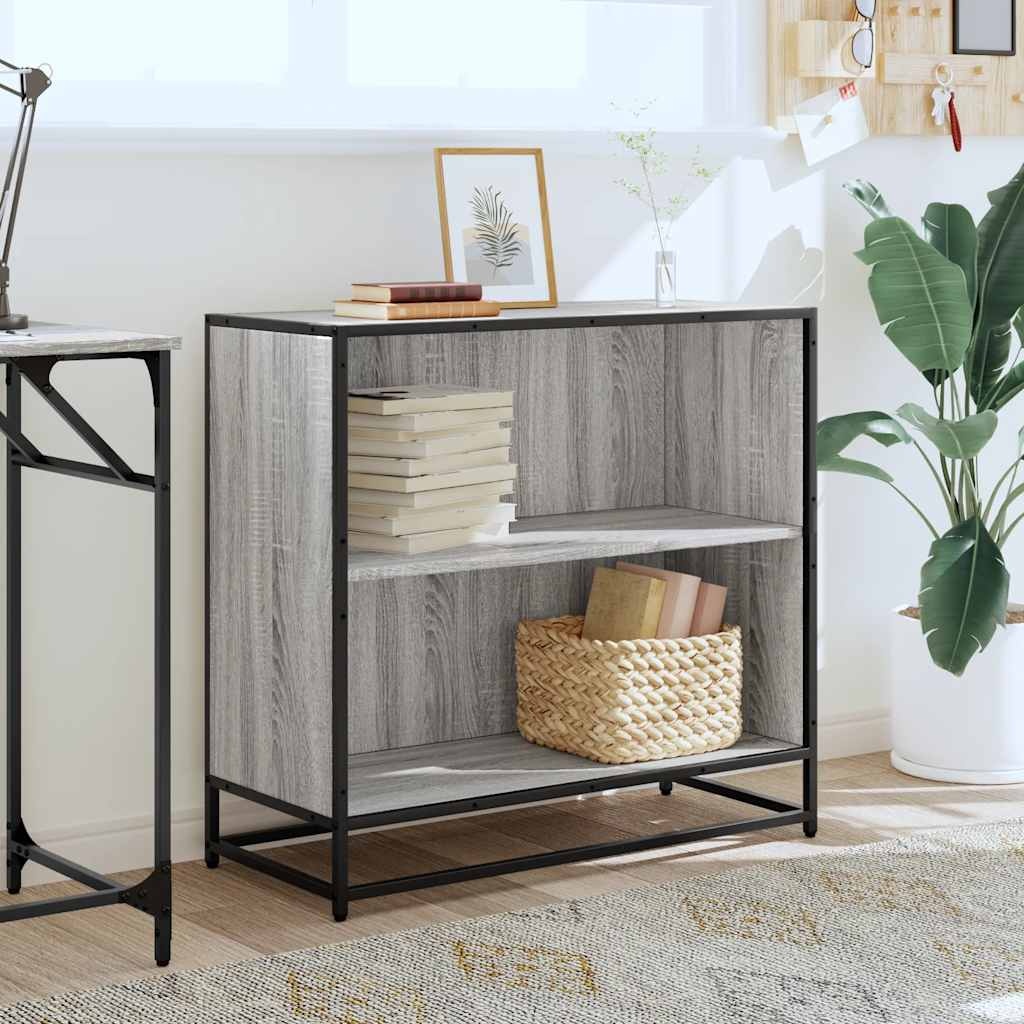 VidaXL Boekenkast 80x35x76 cm bewerkt hout grijs sonoma eikenkleurig