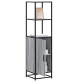 VidaXL Hoge kast 35,5x35x139 cm bewerkt hout en metaal grijs sonoma