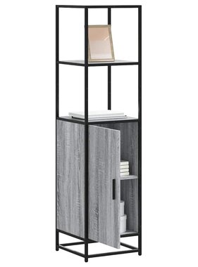 VidaXL Hoge kast 35,5x35x139 cm bewerkt hout en metaal grijs sonoma