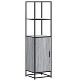 VidaXL Hoge kast 35,5x35x139 cm bewerkt hout en metaal grijs sonoma
