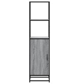 VidaXL Hoge kast 35,5x35x139 cm bewerkt hout en metaal grijs sonoma