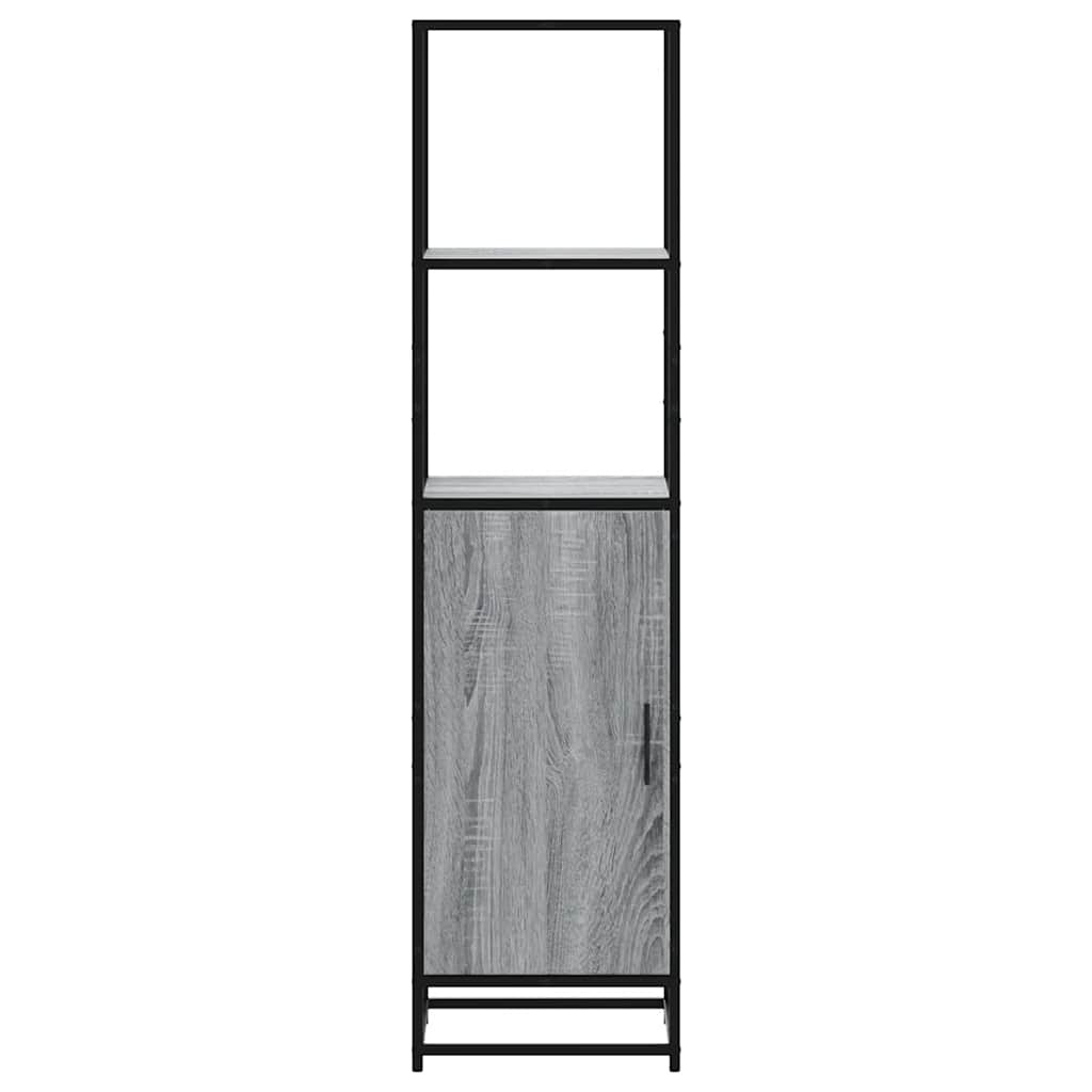 VidaXL Hoge kast 35,5x35x139 cm bewerkt hout en metaal grijs sonoma