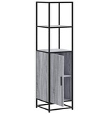 VidaXL Hoge kast 35,5x35x139 cm bewerkt hout en metaal grijs sonoma