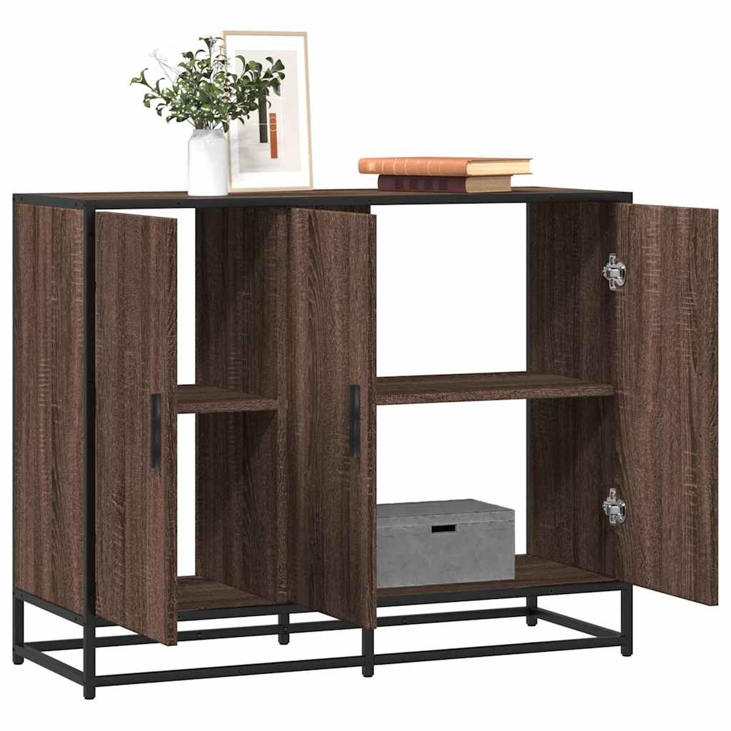 VidaXL Dressoir 94x35x76 cm bewerkt hout bruin eikenkleur
