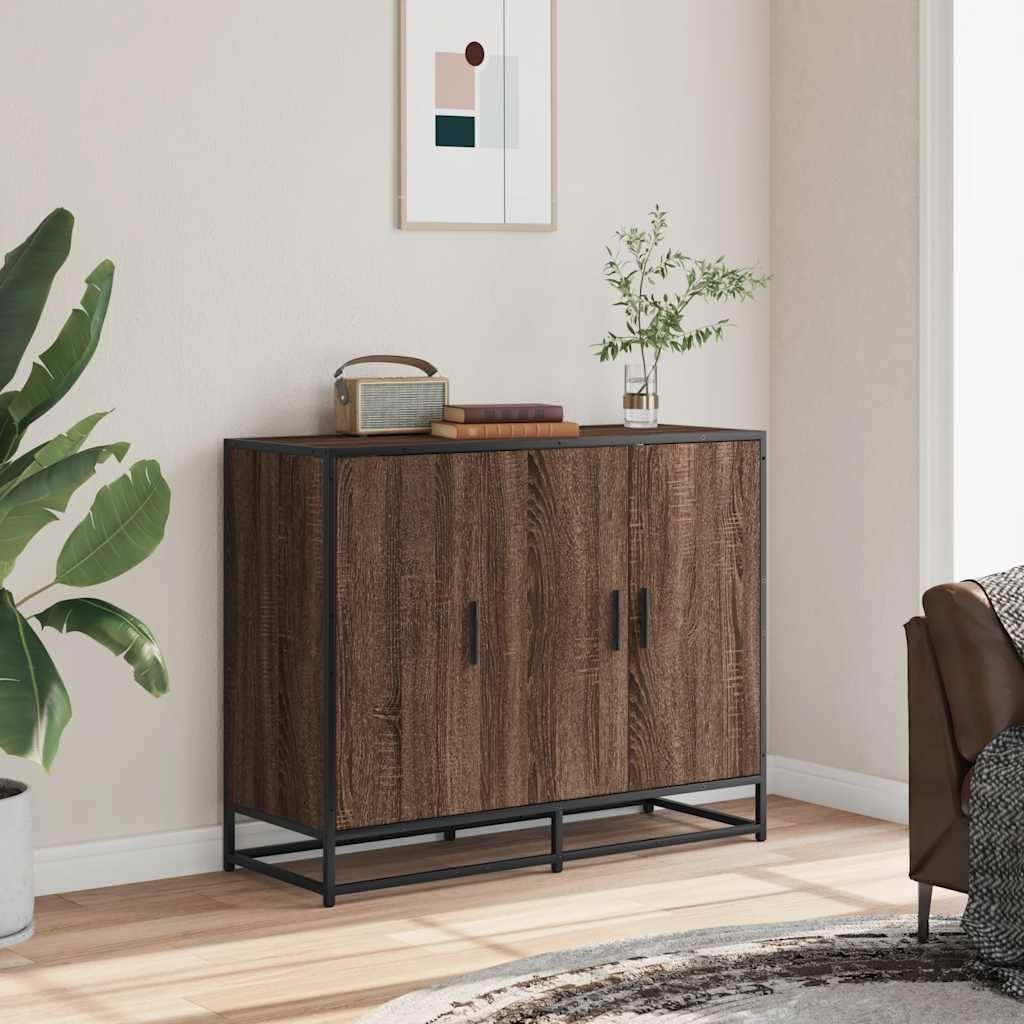 VidaXL Dressoir 94x35x76 cm bewerkt hout bruin eikenkleur
