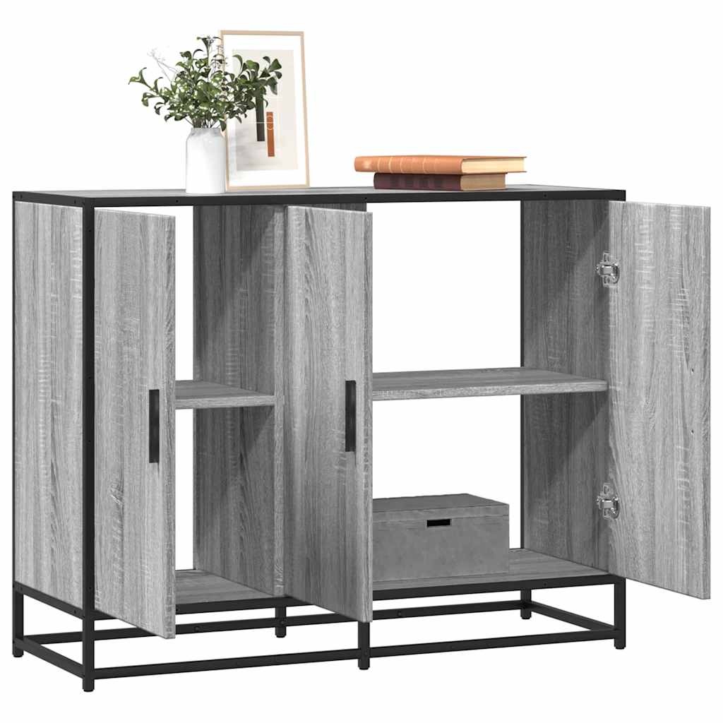 VidaXL Dressoir 94x35x76 cm bewerkt hout grijs sonoma eikenkleurig