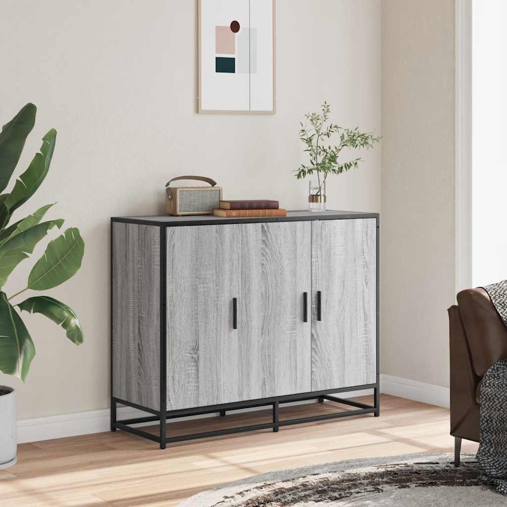 VidaXL Dressoir 94x35x76 cm bewerkt hout grijs sonoma eikenkleurig