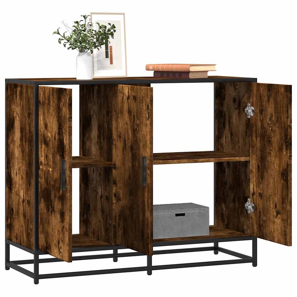 VidaXL Dressoir 94x35x76 cm bewerkt hout gerookt eikenkleurig