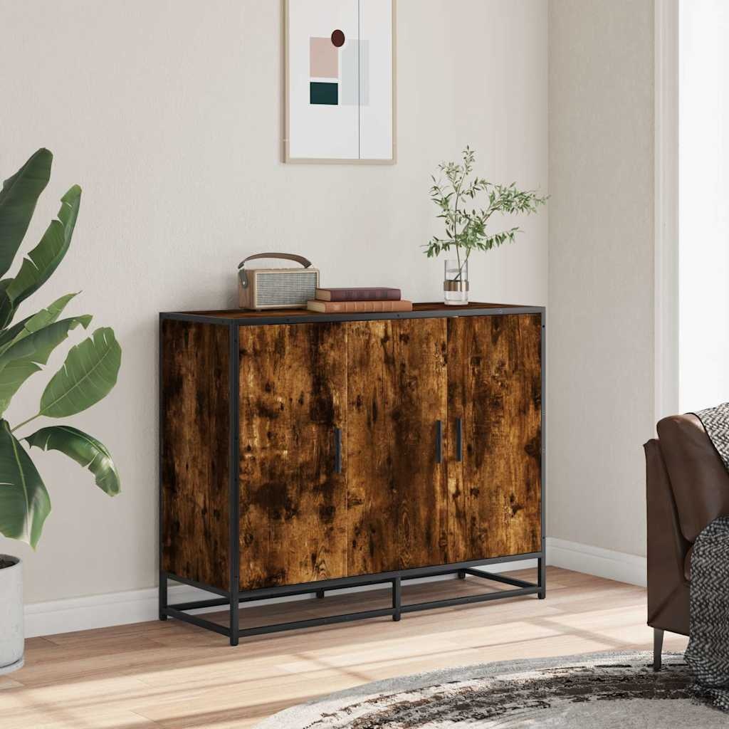 VidaXL Dressoir 94x35x76 cm bewerkt hout gerookt eikenkleurig