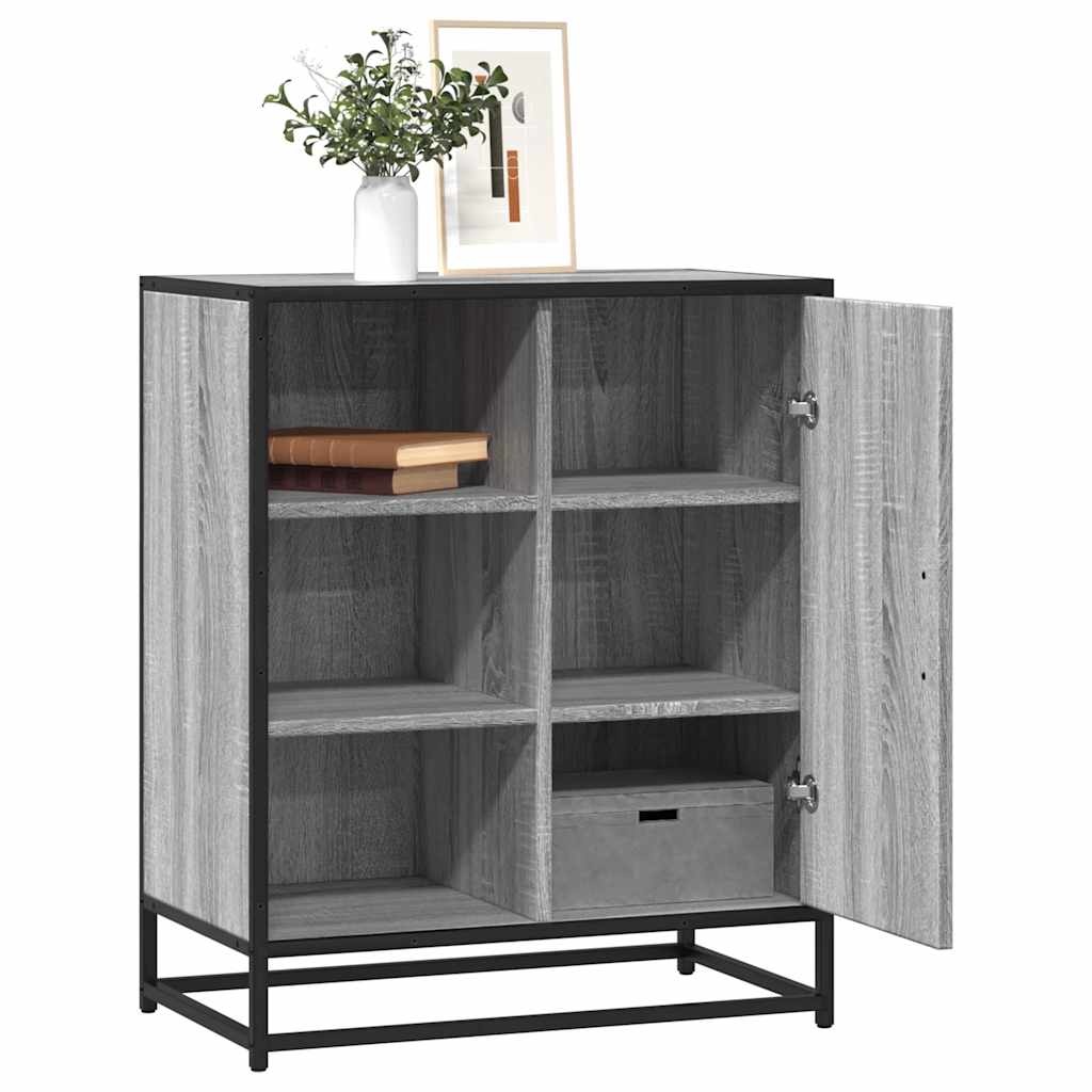 VidaXL Dressoir 62x35x76 cm bewerkt hout grijs sonoma eikenkleurig