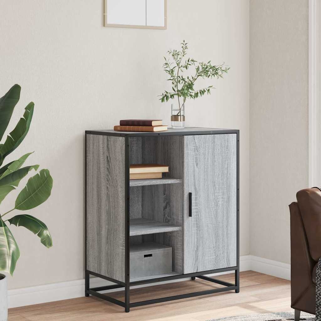 VidaXL Dressoir 62x35x76 cm bewerkt hout grijs sonoma eikenkleurig