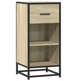 VidaXL Dressoir 35,5x35x76 cm bewerkt hout en metaal sonoma eikenkleur