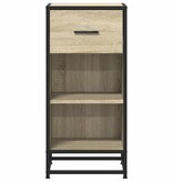 VidaXL Dressoir 35,5x35x76 cm bewerkt hout en metaal sonoma eikenkleur