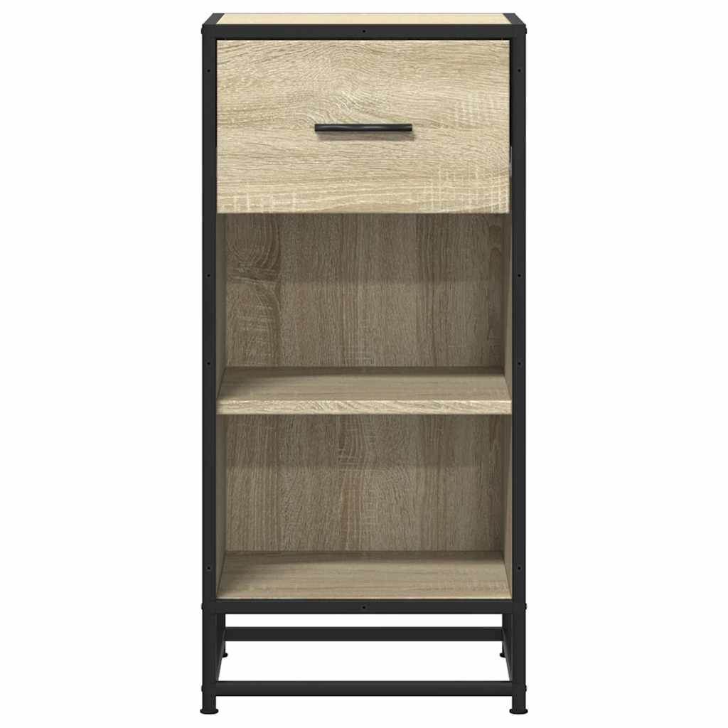VidaXL Dressoir 35,5x35x76 cm bewerkt hout en metaal sonoma eikenkleur