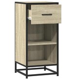 VidaXL Dressoir 35,5x35x76 cm bewerkt hout en metaal sonoma eikenkleur