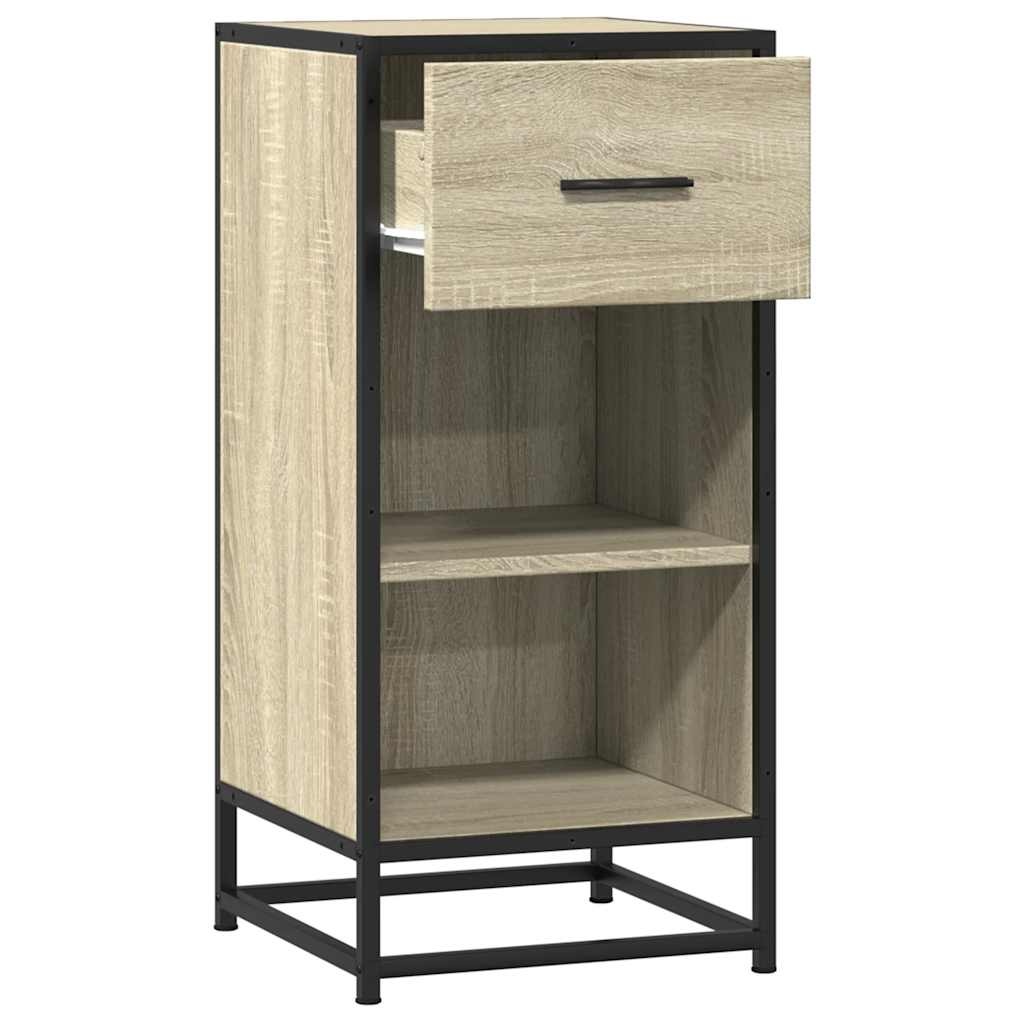 VidaXL Dressoir 35,5x35x76 cm bewerkt hout en metaal sonoma eikenkleur