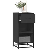 VidaXL Dressoir 35,5x35x76 cm bewerkt hout en metaal zwart