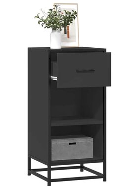VidaXL Dressoir 35,5x35x76 cm bewerkt hout en metaal zwart