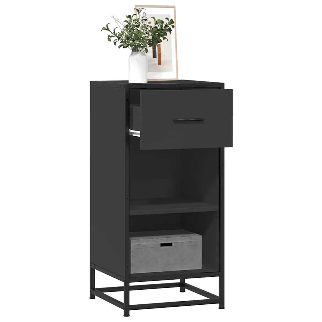 VidaXL Dressoir 35,5x35x76 cm bewerkt hout en metaal zwart