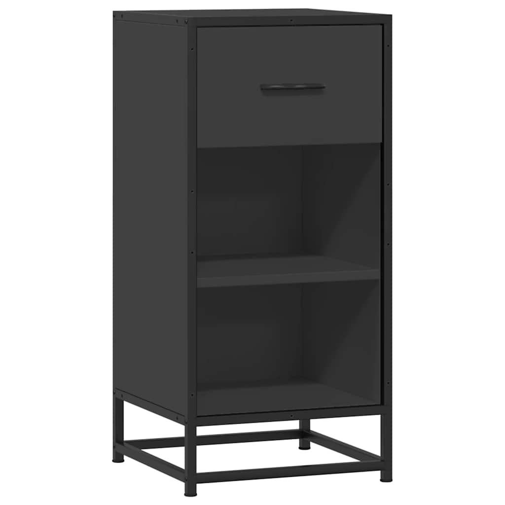 VidaXL Dressoir 35,5x35x76 cm bewerkt hout en metaal zwart