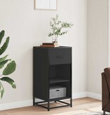 VidaXL Dressoir 35,5x35x76 cm bewerkt hout en metaal zwart