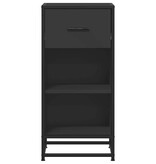 VidaXL Dressoir 35,5x35x76 cm bewerkt hout en metaal zwart
