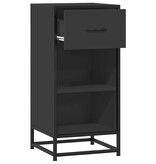 VidaXL Dressoir 35,5x35x76 cm bewerkt hout en metaal zwart