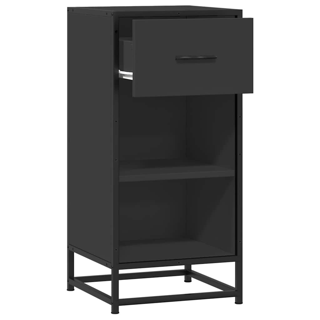 VidaXL Dressoir 35,5x35x76 cm bewerkt hout en metaal zwart