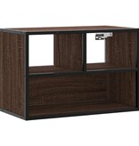 VidaXL Tv-meubel 60x31x39,5 cm bewerkt hout metaal bruin eikenkleurig