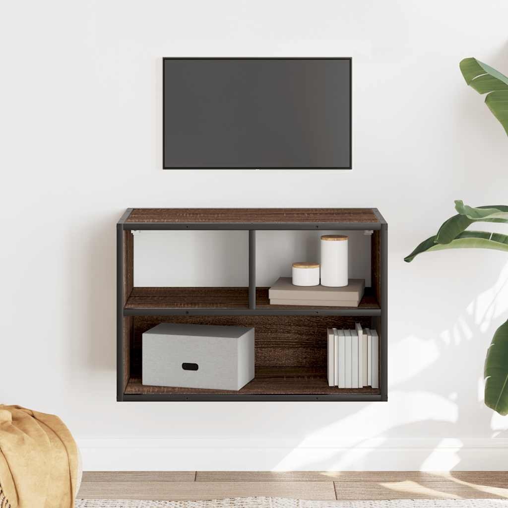 VidaXL Tv-meubel 60x31x39,5 cm bewerkt hout metaal bruin eikenkleurig